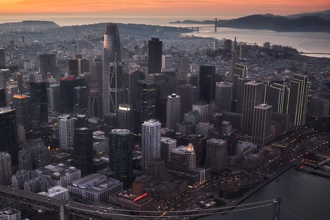 San Francisco Air Tour - Looking down on downtown and Coit Tower