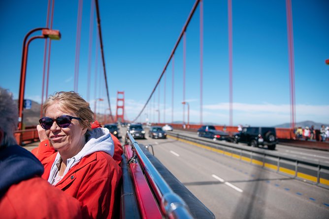 San Francisco Fire Engine Tour - Crossing the Golden Gate Bridge in an open truck