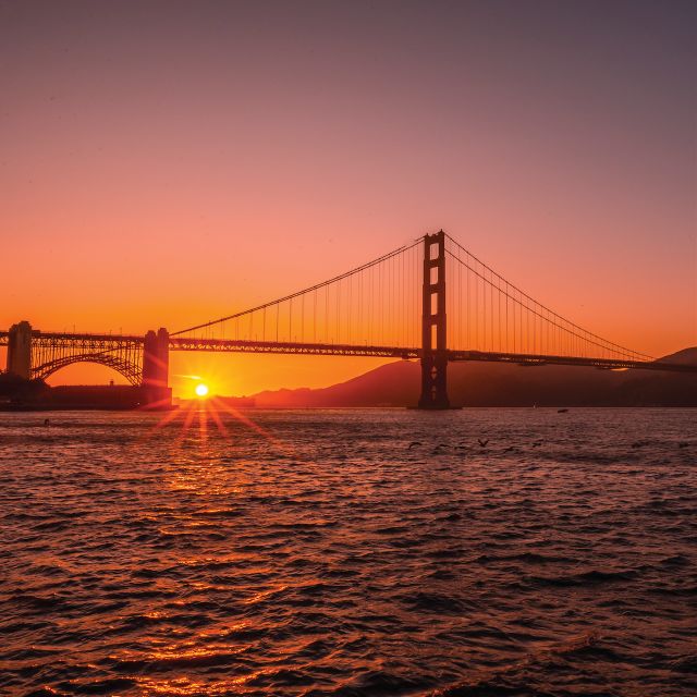 San Francisco: Golden Gate Bridge and Bay Sunset Cruise - The Golden Gate Bridge at Sunset