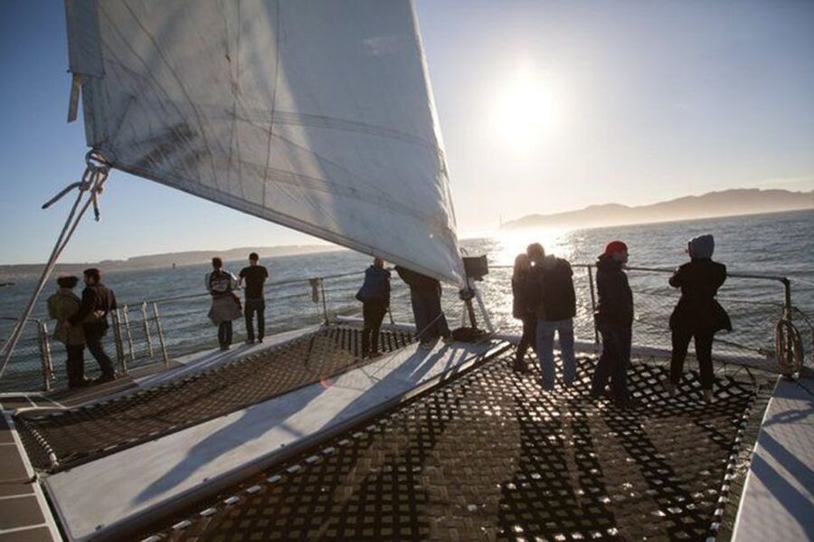 San Francisco: Golden Gate Bridge Catamaran Cruise - Sailing past Alcatraz Island