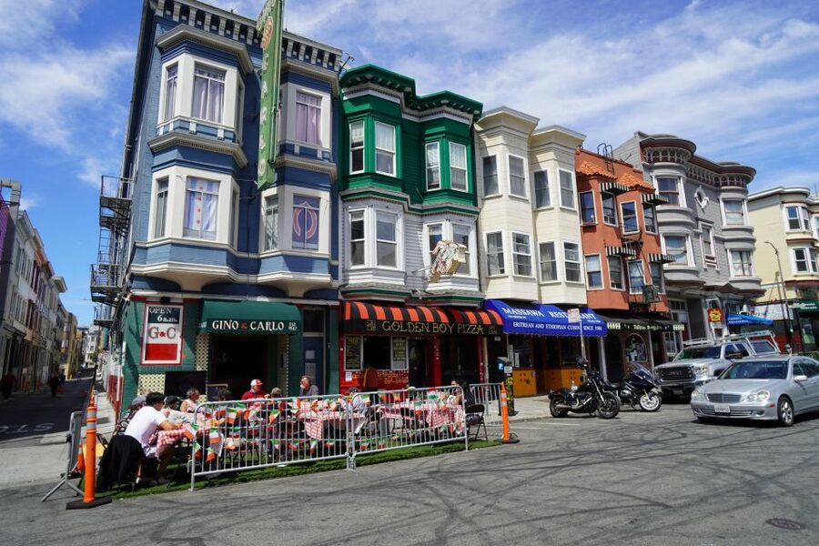 San Francisco: North Beach Food and History Walking Tour - Saint Francis of Assisi Church and Luigi Brusatori’s murals
