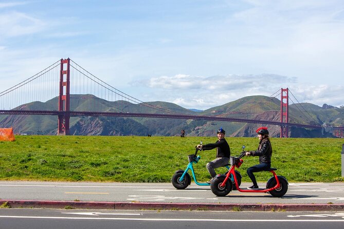 Wharf to Golden Gate Bridge - GoRide Electric Scooter Rentals - Following the GPS route toward the Golden Gate Bridge